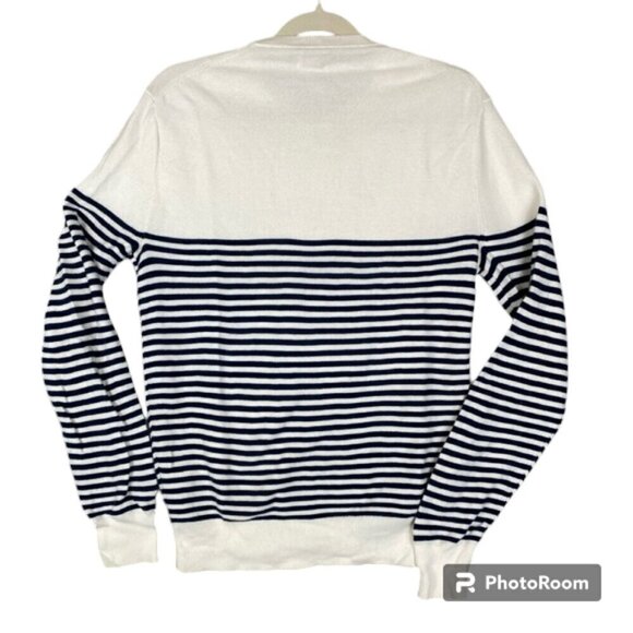 J. Crew nautical stripe crew neck sweater cotton XS color block coastal 2022 - Picture 4 of 10